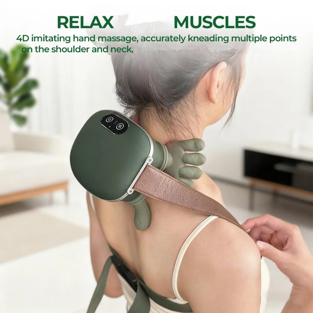 4D Bionic Wireless Neck & Shoulder Massager – Deep Tissue Pain Relief